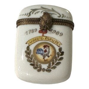 Limoges France Paris Style Porcelain Trinket Box w Rooster